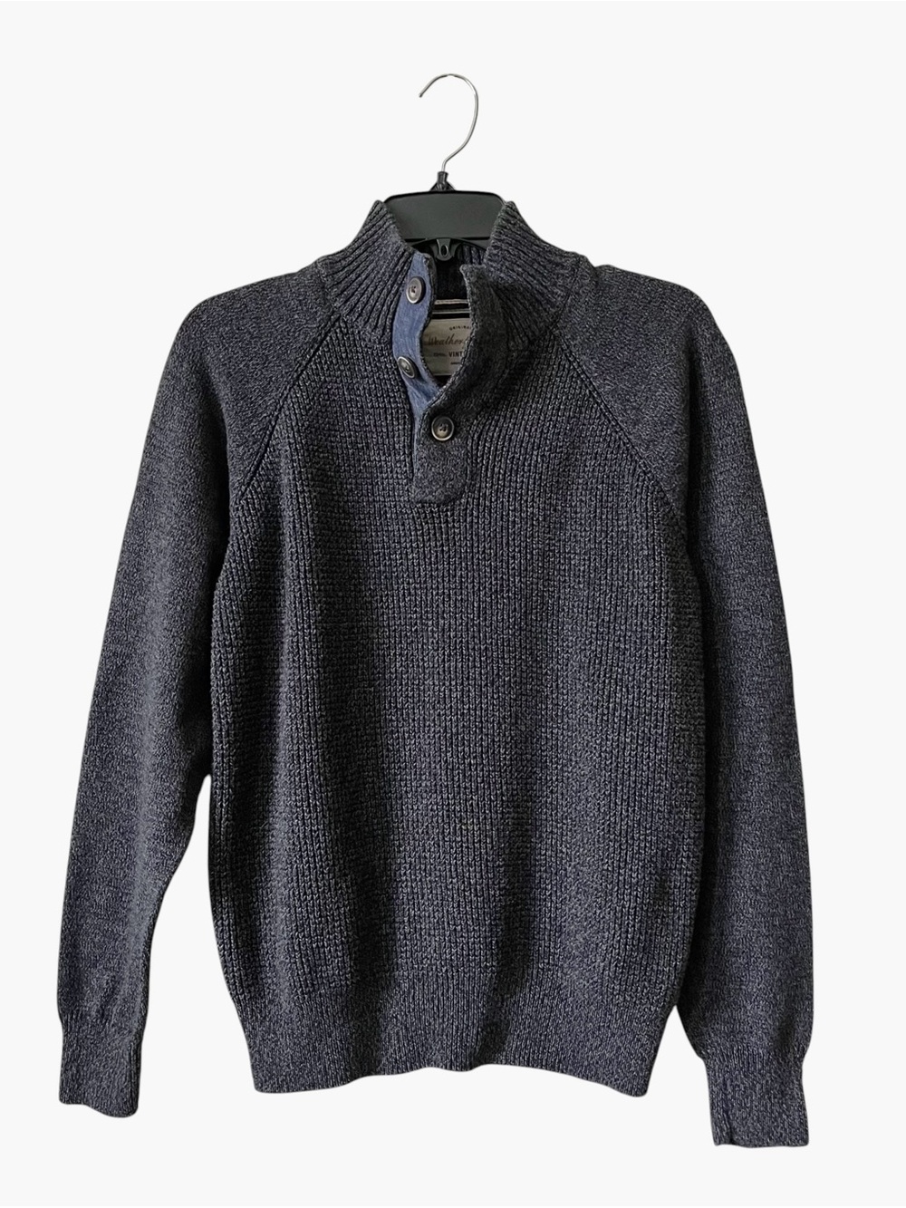 Weatherproof Vintage Brand Sweater Men's Size M Charcoal Gray Pullover Cotton
